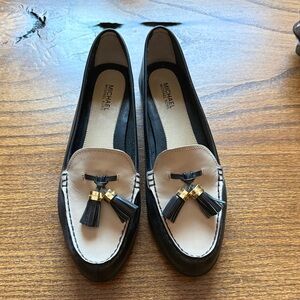 Michael Kors Black and Cream Tassel Loafers